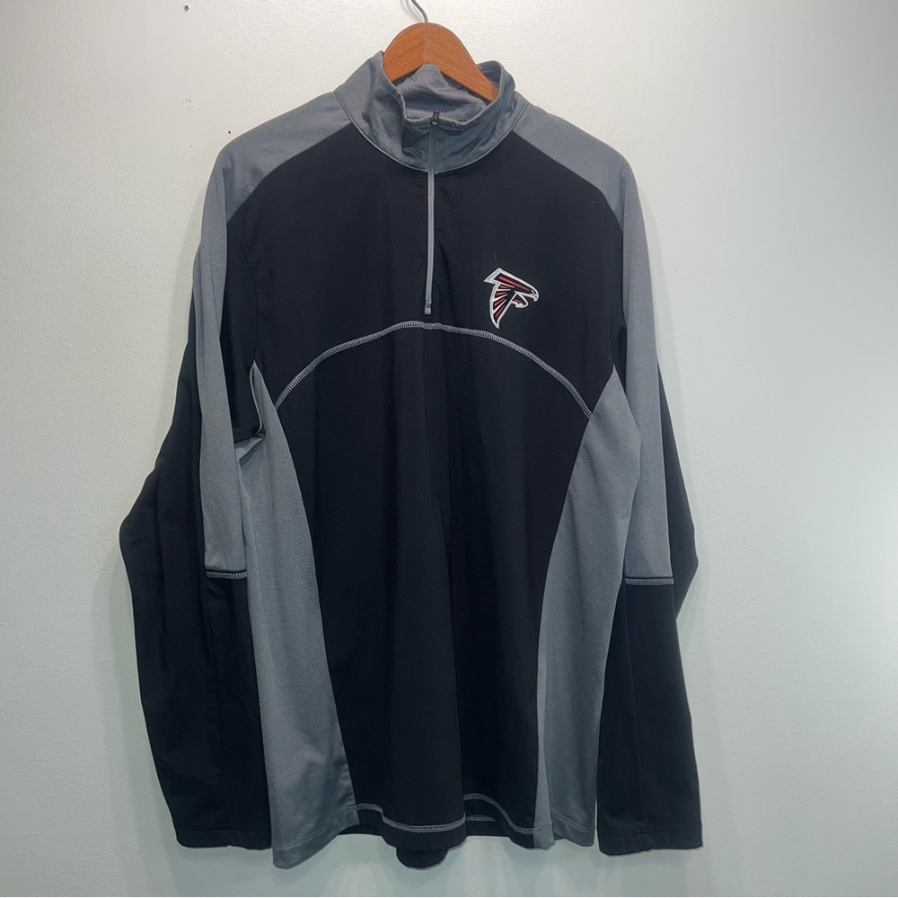 Antigua Atlanta Falcons NFL Black Gray Quarter Zip Jacket Size Large Embroidery